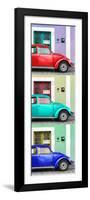 ¡Viva Mexico! Panoramic Collection - Three VW Beetle Cars with Colors Street Wall XXXV-Philippe Hugonnard-Framed Photographic Print