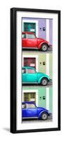 ¡Viva Mexico! Panoramic Collection - Three VW Beetle Cars with Colors Street Wall XXXV-Philippe Hugonnard-Framed Photographic Print