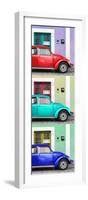 ¡Viva Mexico! Panoramic Collection - Three VW Beetle Cars with Colors Street Wall XXXV-Philippe Hugonnard-Framed Photographic Print