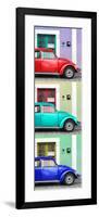 ¡Viva Mexico! Panoramic Collection - Three VW Beetle Cars with Colors Street Wall XXXV-Philippe Hugonnard-Framed Photographic Print