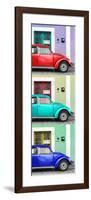 ¡Viva Mexico! Panoramic Collection - Three VW Beetle Cars with Colors Street Wall XXXV-Philippe Hugonnard-Framed Photographic Print