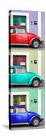 ¡Viva Mexico! Panoramic Collection - Three VW Beetle Cars with Colors Street Wall XXXV-Philippe Hugonnard-Stretched Canvas