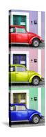 ¡Viva Mexico! Panoramic Collection - Three VW Beetle Cars with Colors Street Wall XXXVI-Philippe Hugonnard-Stretched Canvas