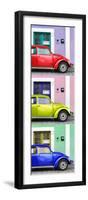 ¡Viva Mexico! Panoramic Collection - Three VW Beetle Cars with Colors Street Wall XXXVI-Philippe Hugonnard-Framed Photographic Print