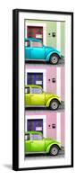 ¡Viva Mexico! Panoramic Collection - Three VW Beetle Cars with Colors Street Wall XXXVII-Philippe Hugonnard-Framed Photographic Print