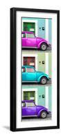 ¡Viva Mexico! Panoramic Collection - Three VW Beetle Cars with Colors Street Wall XXXVIII-Philippe Hugonnard-Framed Photographic Print