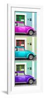 ¡Viva Mexico! Panoramic Collection - Three VW Beetle Cars with Colors Street Wall XXXVIII-Philippe Hugonnard-Framed Photographic Print