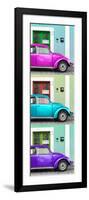 ¡Viva Mexico! Panoramic Collection - Three VW Beetle Cars with Colors Street Wall XXXVIII-Philippe Hugonnard-Framed Photographic Print