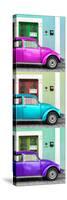 ¡Viva Mexico! Panoramic Collection - Three VW Beetle Cars with Colors Street Wall XXXVIII-Philippe Hugonnard-Stretched Canvas