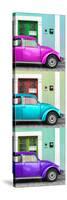 ¡Viva Mexico! Panoramic Collection - Three VW Beetle Cars with Colors Street Wall XXXVIII-Philippe Hugonnard-Stretched Canvas