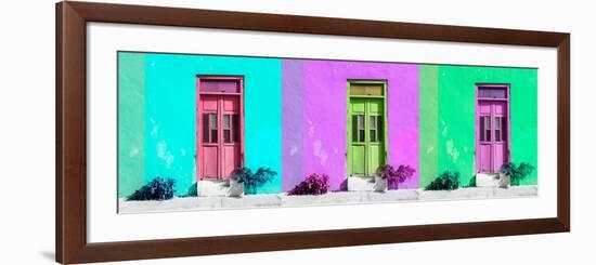 ¡Viva Mexico! Panoramic Collection - Tree Colorful Doors I-Philippe Hugonnard-Framed Photographic Print