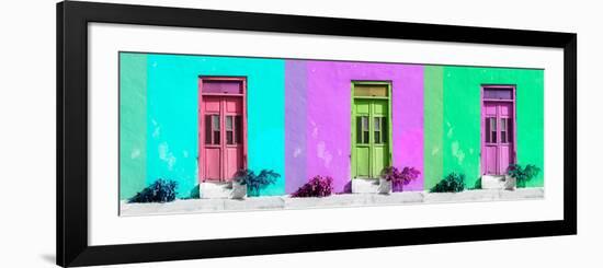 ¡Viva Mexico! Panoramic Collection - Tree Colorful Doors I-Philippe Hugonnard-Framed Photographic Print
