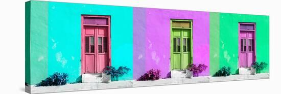 ¡Viva Mexico! Panoramic Collection - Tree Colorful Doors I-Philippe Hugonnard-Stretched Canvas