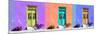 ¡Viva Mexico! Panoramic Collection - Tree Colorful Doors II-Philippe Hugonnard-Mounted Photographic Print