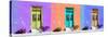 ¡Viva Mexico! Panoramic Collection - Tree Colorful Doors II-Philippe Hugonnard-Stretched Canvas