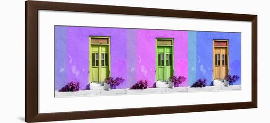 ¡Viva Mexico! Panoramic Collection - Tree Colorful Doors III-Philippe Hugonnard-Framed Photographic Print