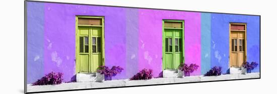 ¡Viva Mexico! Panoramic Collection - Tree Colorful Doors III-Philippe Hugonnard-Mounted Photographic Print