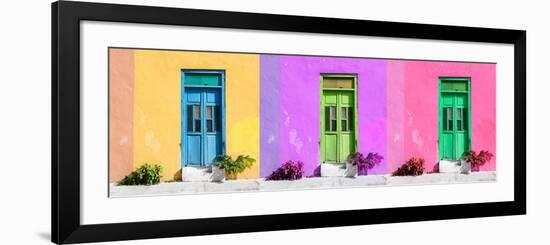 ¡Viva Mexico! Panoramic Collection - Tree Colorful Doors IV-Philippe Hugonnard-Framed Photographic Print