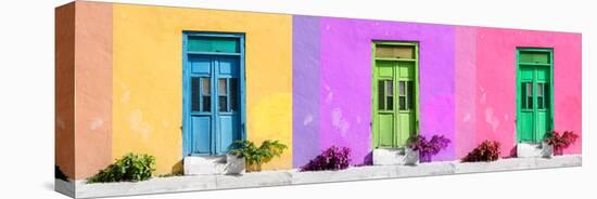 ¡Viva Mexico! Panoramic Collection - Tree Colorful Doors IV-Philippe Hugonnard-Stretched Canvas