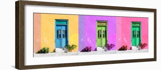 ¡Viva Mexico! Panoramic Collection - Tree Colorful Doors IV-Philippe Hugonnard-Framed Photographic Print