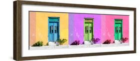 ¡Viva Mexico! Panoramic Collection - Tree Colorful Doors IV-Philippe Hugonnard-Framed Photographic Print