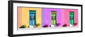 ¡Viva Mexico! Panoramic Collection - Tree Colorful Doors IV-Philippe Hugonnard-Framed Photographic Print