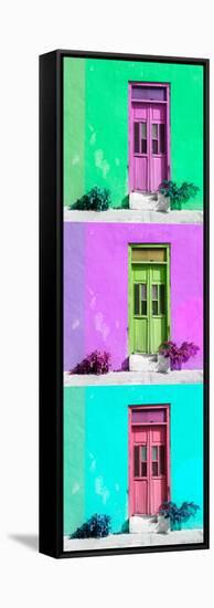 ¡Viva Mexico! Panoramic Collection - Tree Colorful Doors IX-Philippe Hugonnard-Framed Stretched Canvas