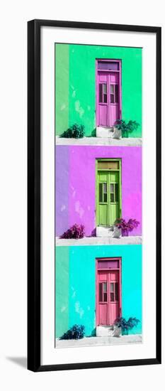 ¡Viva Mexico! Panoramic Collection - Tree Colorful Doors IX-Philippe Hugonnard-Framed Photographic Print