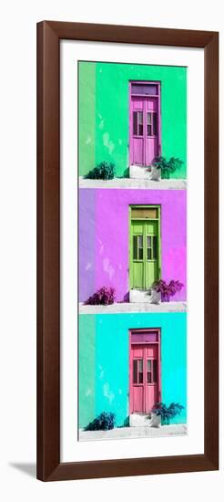 ¡Viva Mexico! Panoramic Collection - Tree Colorful Doors IX-Philippe Hugonnard-Framed Photographic Print