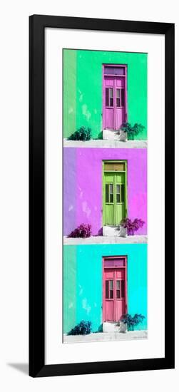 ¡Viva Mexico! Panoramic Collection - Tree Colorful Doors IX-Philippe Hugonnard-Framed Photographic Print