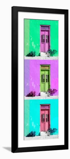 ¡Viva Mexico! Panoramic Collection - Tree Colorful Doors IX-Philippe Hugonnard-Framed Photographic Print