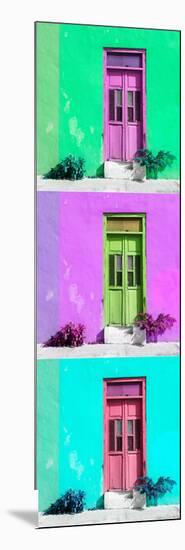 ¡Viva Mexico! Panoramic Collection - Tree Colorful Doors IX-Philippe Hugonnard-Mounted Photographic Print