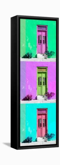 ¡Viva Mexico! Panoramic Collection - Tree Colorful Doors IX-Philippe Hugonnard-Framed Stretched Canvas