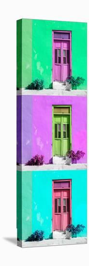 ¡Viva Mexico! Panoramic Collection - Tree Colorful Doors IX-Philippe Hugonnard-Stretched Canvas