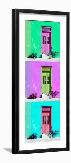 ¡Viva Mexico! Panoramic Collection - Tree Colorful Doors IX-Philippe Hugonnard-Framed Photographic Print