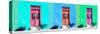 ¡Viva Mexico! Panoramic Collection - Tree Colorful Doors V-Philippe Hugonnard-Stretched Canvas