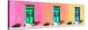 ¡Viva Mexico! Panoramic Collection - Tree Colorful Doors VI-Philippe Hugonnard-Stretched Canvas