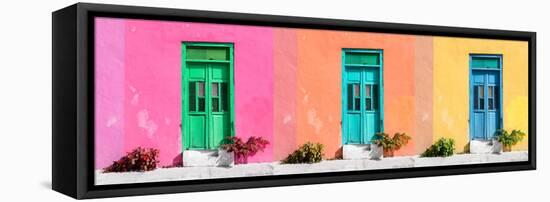 ¡Viva Mexico! Panoramic Collection - Tree Colorful Doors VI-Philippe Hugonnard-Framed Stretched Canvas