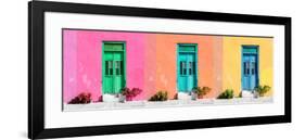 ¡Viva Mexico! Panoramic Collection - Tree Colorful Doors VI-Philippe Hugonnard-Framed Photographic Print