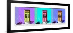 ¡Viva Mexico! Panoramic Collection - Tree Colorful Doors VII-Philippe Hugonnard-Framed Photographic Print