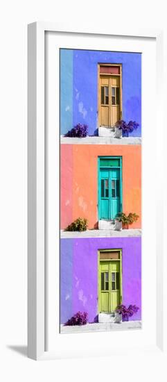 ¡Viva Mexico! Panoramic Collection - Tree Colorful Doors X-Philippe Hugonnard-Framed Photographic Print