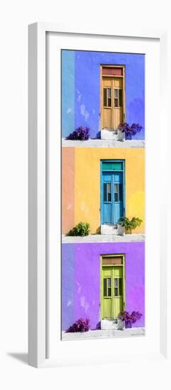 ¡Viva Mexico! Panoramic Collection - Tree Colorful Doors XI-Philippe Hugonnard-Framed Photographic Print