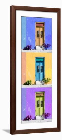 ¡Viva Mexico! Panoramic Collection - Tree Colorful Doors XI-Philippe Hugonnard-Framed Photographic Print