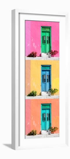 ¡Viva Mexico! Panoramic Collection - Tree Colorful Doors XII-Philippe Hugonnard-Framed Photographic Print