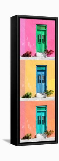 ¡Viva Mexico! Panoramic Collection - Tree Colorful Doors XII-Philippe Hugonnard-Framed Stretched Canvas