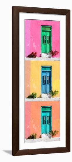 ¡Viva Mexico! Panoramic Collection - Tree Colorful Doors XII-Philippe Hugonnard-Framed Photographic Print