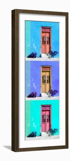 ¡Viva Mexico! Panoramic Collection - Tree Colorful Doors XIII-Philippe Hugonnard-Framed Photographic Print