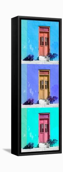 ¡Viva Mexico! Panoramic Collection - Tree Colorful Doors XIII-Philippe Hugonnard-Framed Stretched Canvas