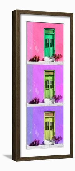 ¡Viva Mexico! Panoramic Collection - Tree Colorful Doors XV-Philippe Hugonnard-Framed Photographic Print