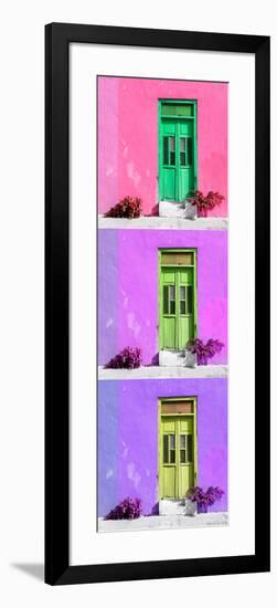 ¡Viva Mexico! Panoramic Collection - Tree Colorful Doors XV-Philippe Hugonnard-Framed Photographic Print